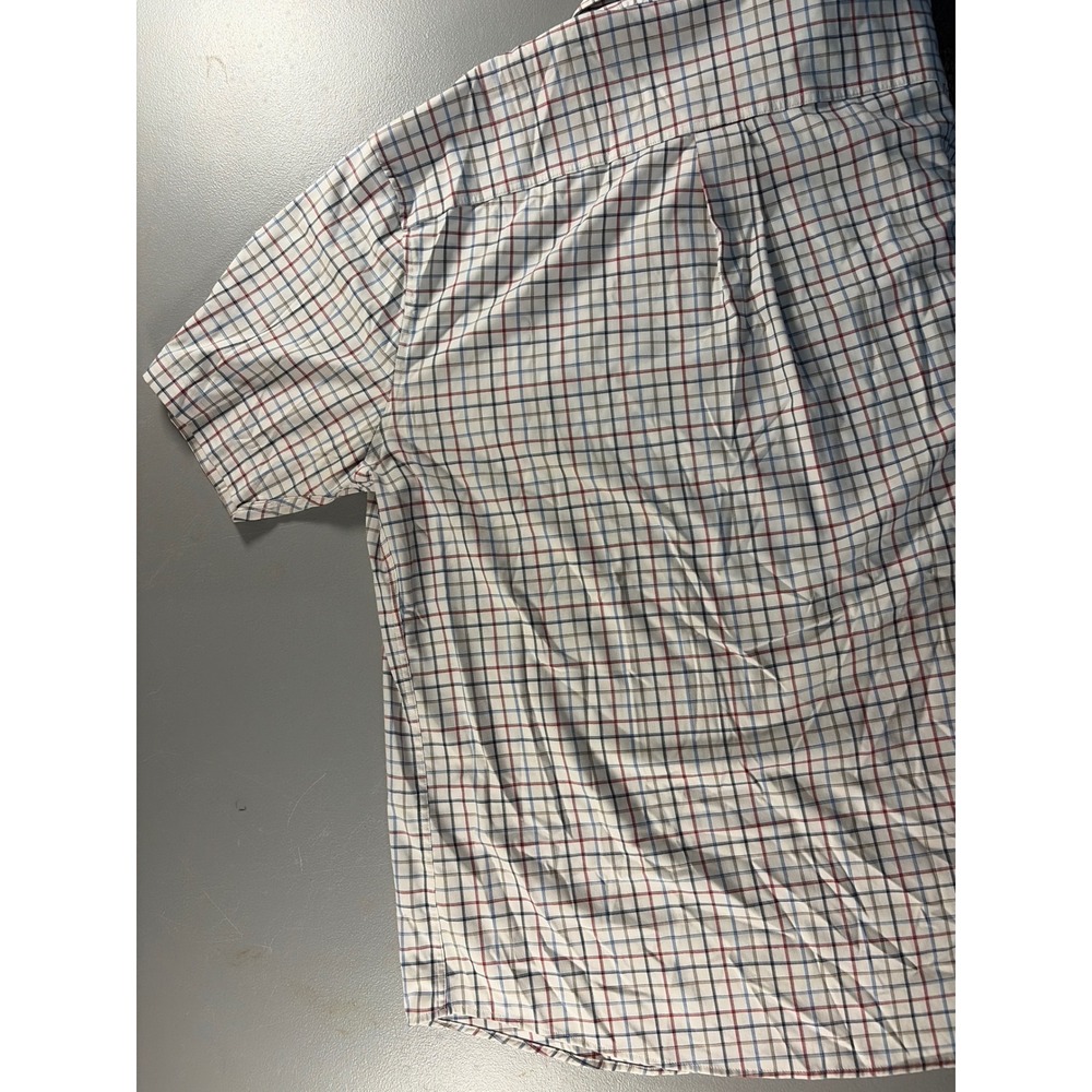 Johnnie-O Button Down Polo Mens XL White Red Blue Check Prep-Performance Short - Picture 8 of 8